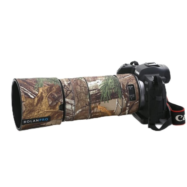 ROLANPRO 防水レンズカバー適合するCanon RF 100-400mm F5.6-8 IS USM レインカバー レンズ保護 スリーブ ガンケース 衣類 #3マツ迷彩