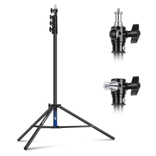 NEEWER 9.8ft/3mライトスタンド エアクッション 耐久性高い 全金属製写真三脚スタンド 1/4"から3/8"のリバーシブルスピゴット付き 3ウェイ取り付けインターフェース＆金属製ロックノブ 最大