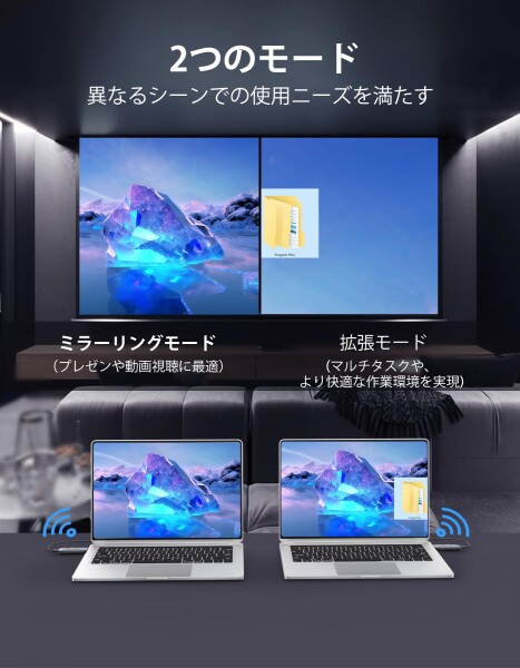 FIGEBNY hdmi 無線 ワイヤレス 送受信機セット 30m伝送距離 WIFI不要低遅延 簡単接続 PC/スマホ/DVD出力&モニター/テレビなど入力 (グレー)_5