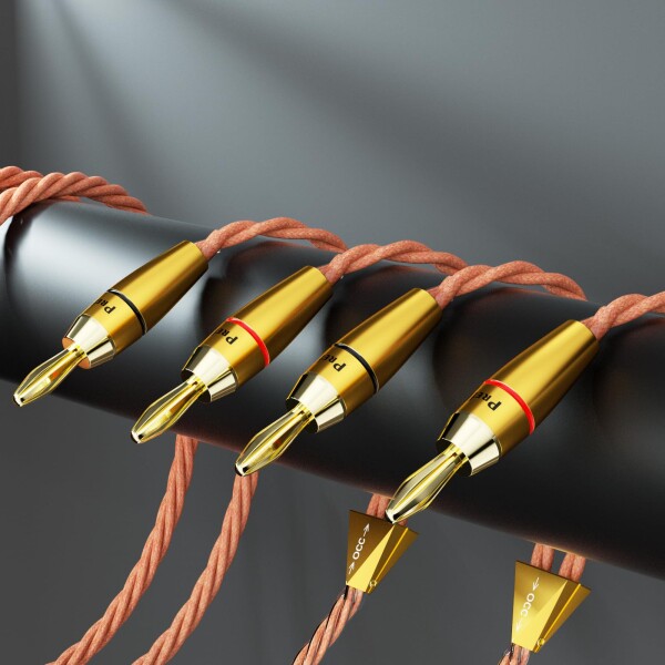 Preffair OCCスピーカーケーブル（金メッキ4mmバナナプラグ付き）15AWG/1.5mm?×4芯 オーディオファン向けスピーカー、サブウーファー、アンプ、DAC用, 2.5M/8.25Feet_6