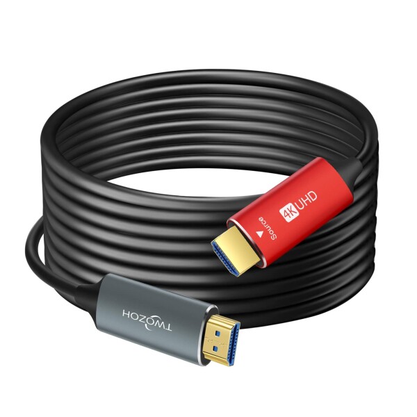 Twozoh HDMI光ファイバーケーブル 75M 4Kファイバー HDMI コード 4K@60Hz/18Gbps対応