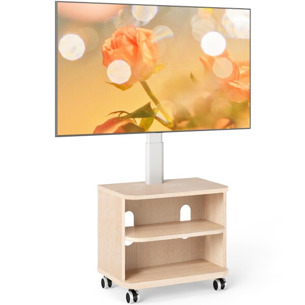Rfiver テレビスタンド キャスター付き テレビ台 テレビボード スタンド付き 32-65型対応 耐荷重40kg ローボード 壁寄せテレビスタンド tv stand 高さ調節可能 収納力 家用 ホワイト