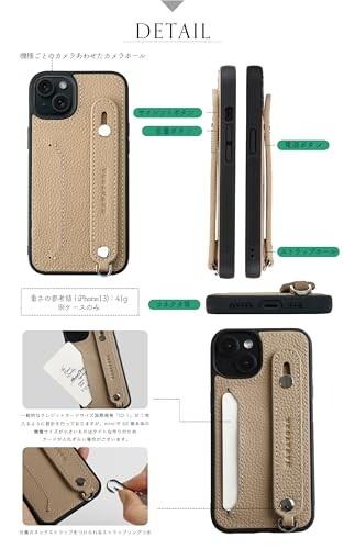 HANATORA for iPhone 14Plus ケース 本革 耐衝撃 背面ベルト ストラップリング スマホケース スマホ スタンド機能 ネックストラップ 付き カードポケット シュリンクレザー ギフト トープ CGHGZ-14_9