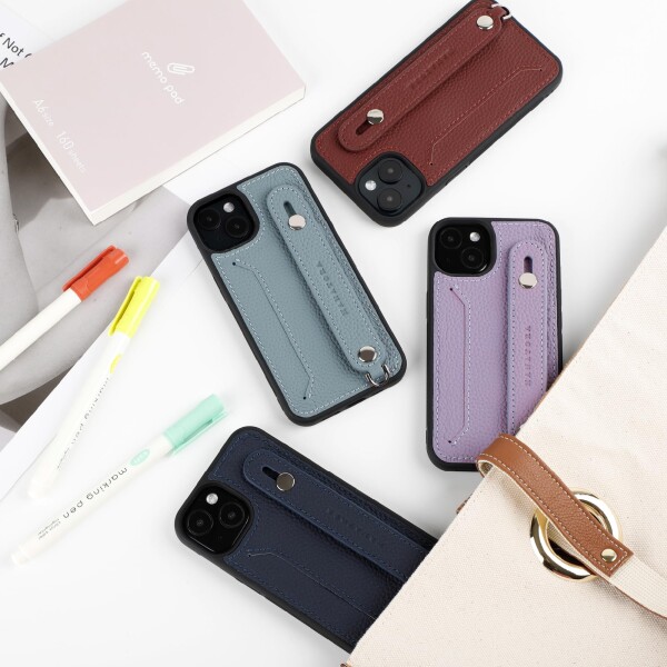 HANATORA for iPhone 14Plus ケース 本革 耐衝撃 背面ベルト ストラップリング スマホケース スマホ スタンド機能 ネックストラップ 付き カードポケット シュリンクレザー ギフト トープ CGHGZ-14_5