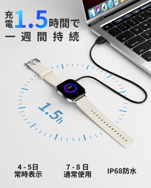 KJKD L1スマートウォッチ常時表示 AMOLED 1.5時間充電 iPhone/アンドロイド対応 24時間睡眠管理 Smart Watch 腕時計 Bluetooth5.3通話 メッセージ通知 アプリのGPS連動 IP68 100+運動モード 体感ゲーム DIY_6