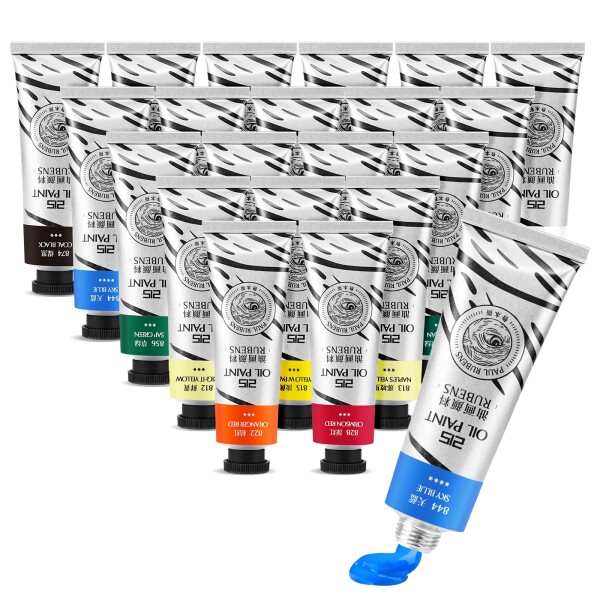 Paul Rubens (ポール・ルーベンス) 油絵具 20色*50ml ラージチューブ プロフェッショナルで明るいオイルカラー 高彩度 クリーミーな質感 一貫性 アーティスト/学生/初心者向けオイルペイント