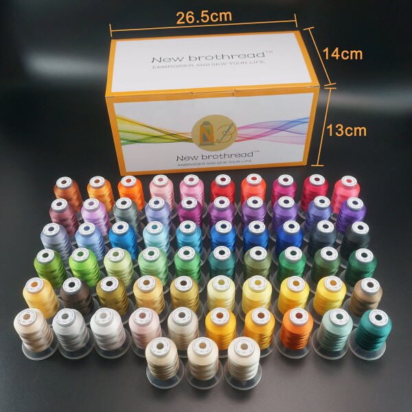 New brothread 63ブラザーカラー ポリエステルミシン刺しゅう糸セット500M（550Y）50番 各スプール 刺しゅうミシン糸 刺繍糸 刺しゅうミシン用