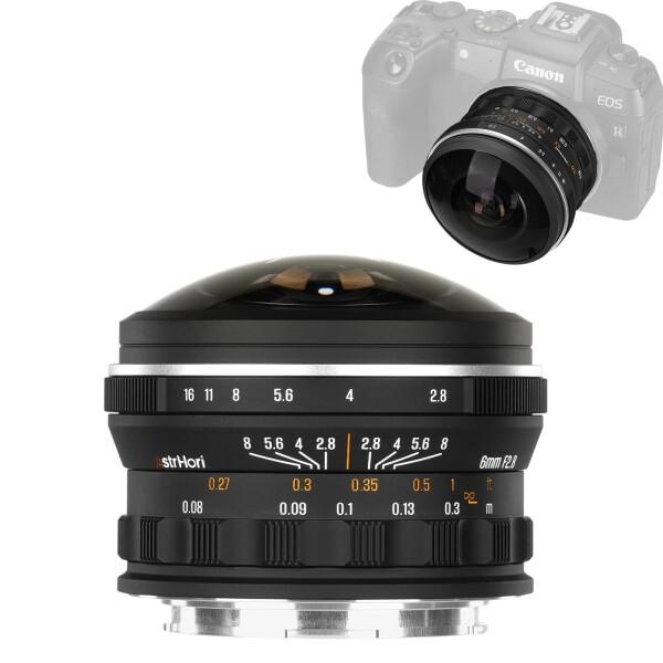 AstrHori 6mm F2.8 フルサイズレンズ 220°超広角魚眼レンズ 0.8cm最小焦点距離 最大61MPカメラ対応 Cannon rfマウント対応 (For Canon RF Mount)