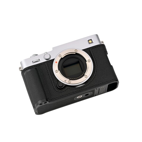 CLC handmade 対応 FUJI X-E5/FUJI X-E5 専用 カメラケース カメラカバー カメラバッグ 本革 頭層牛革本体+メタルベースプレート+ハンドル (Black)