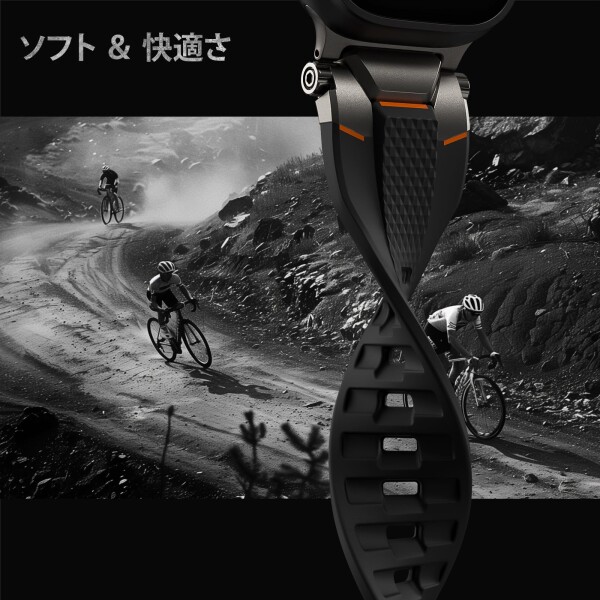 ULTIMAL ご覧なさる ダンス楽隊 for Apple Watch Ultra 3/2/1相応う 49粍/46粍/45粍/44粍 メンズひな型、ケイ素樹脂ダンス楽隊に耐久性のあるステンレススチールバックル付き添い人。Apple Watch Ultra 3/2/1続きものおよび11/10/9/8/