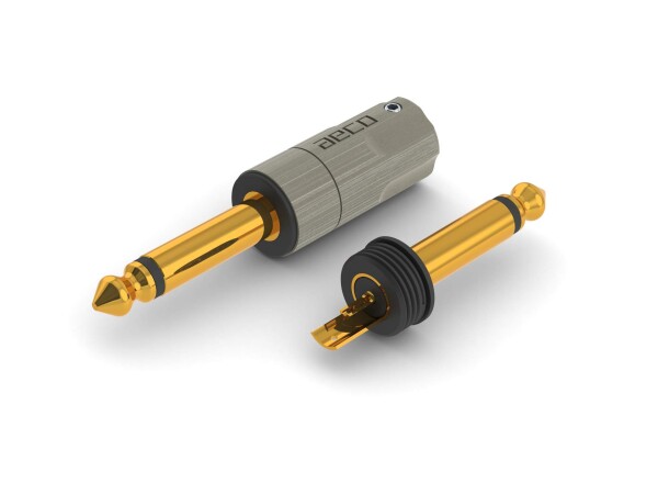 aeco TRS Plug 6.3mm Mono AT6-1221G 1pcs/1set Gold Plating Vacuum bag