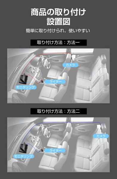 LifeZone ベビーモニター 車 ベビーカー ミラー カメラ 後部座席の赤ちゃんを見る ナイトビジョン機能付き カーミラーディスプレイ ワイドビュー 12V シガーソケット 赤ちゃんの動きを簡_5
