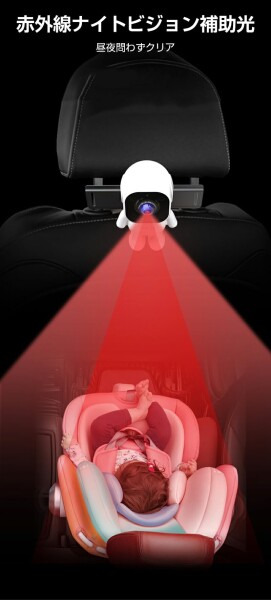 LifeZone ベビーモニター 車 ベビーカー ミラー カメラ 後部座席の赤ちゃんを見る ナイトビジョン機能付き カーミラーディスプレイ ワイドビュー 12V シガーソケット 赤ちゃんの動きを簡_6