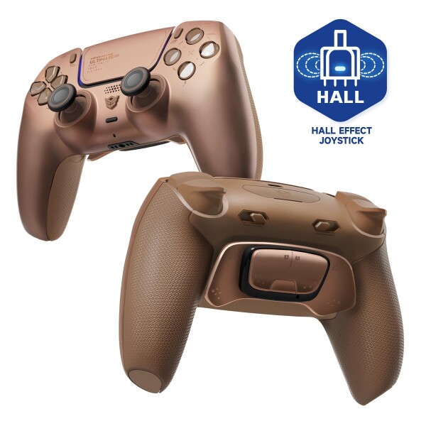HEXGAMING ULTIMATE PRO ゲーミングコントローラー PS5/PC/モバイル対応、Hall Effectバージョン ? 割り当て可能な背面ボタン4個、カスタムプロファイル6種類、調整可能なトリガー、交換可能なサ