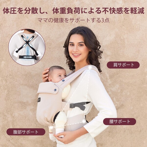 Momcozy ベビー 抱っこひも 抱っこ紐 新生児 ベビースリング 赤ちゃん用品 スリング ベビーキャリア サイズ調節 国際安全認証取得 人間工学に基ぐ 3〜24ヶ月の赤ちゃん対応_3