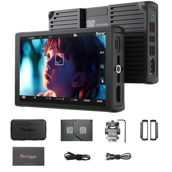 Portkeys LH5C カメラモニター 5.4インチ 800nit 4K HDMI入力 3D LUT 波形フォーカスピーキング カメラコントロールフィールドモニター FX3//FX30/A6700/A7S III/A7M IV、R5/6/7/8、GH6/BGH1/S5M2用