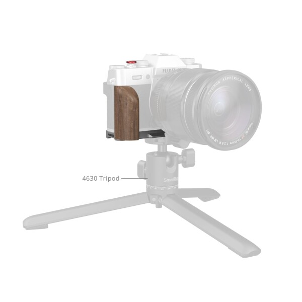 SmallRig fujifilm対応 L字型マウントプレート（木製ハンドル付き）FUJIFILM X-T30 / X-T30 II/X-T30 III専用、Arca対応クイックリリースプレート内蔵、1/4インチ-20ネジ穴、シャッターボタン、シルバー_4