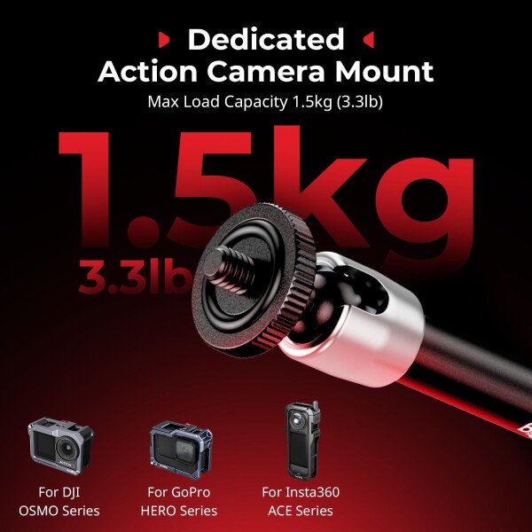 SmallRig アクションカメラ用マジックアーム スーパークランプ付き カメラクランプマウント GoPro Hero 13/12/11用、DJI Osmo Action 6 /Action5 pro/4/3用、Insta360 Ace Pro 2用 モニター/LEDライト用1/4インチ_1