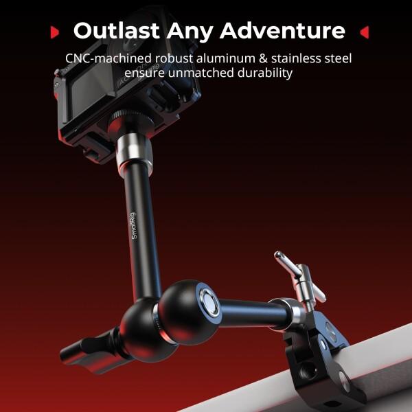 SmallRig アクションカメラ用マジックアーム スーパークランプ付き カメラクランプマウント GoPro Hero 13/12/11用、DJI Osmo Action 6 /Action5 pro/4/3用、Insta360 Ace Pro 2用 モニター/LEDライト用1/4インチ_5