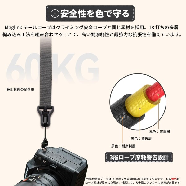 (ウランジ) Falcam カメラストラップ ショルダーストラップ Maglinkクイックバックル マグネット 950mm〜1400mm 長さ調節可能 60KG耐荷重 速写ストラップ レザー?ナイロン ミラーレスカメラや一_1