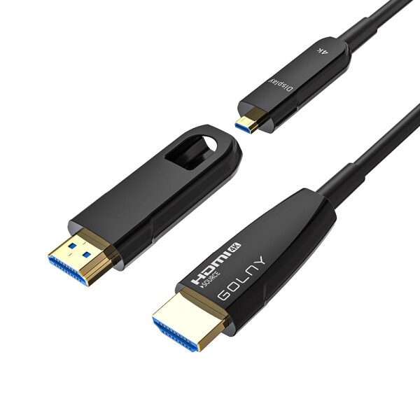 GOLNY 光ファイバー HDMI ケーブル 4K60Hz 18Gbps 高速伝送 着脱式コネクタ (15m)