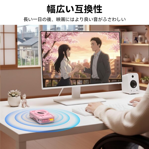 ANCwear スマホスタンド付き Bluetooth 5.4 スピーカー 大音量｜角度調整可能 卓上ポータブルスピーカー｜TF/microSD対応｜在宅ワーク・動画視聴に｜デスク用ガジェット｜プレゼントにも ブラ_3