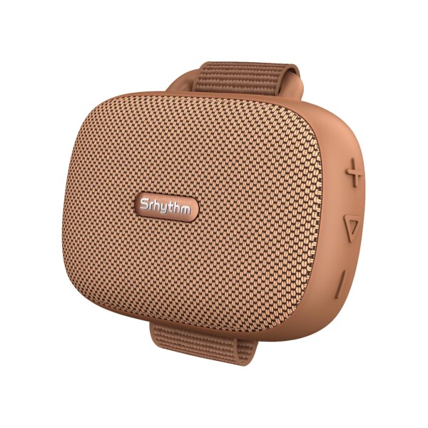 Srhythm K1 ポータブルスピーカー ワイヤレススピーカー Bluetooth 6.0 ベルクラップ付き IPX7防水 20時間連続再生 小型スピーカー ポータブル/アプリ対応/ブラウン