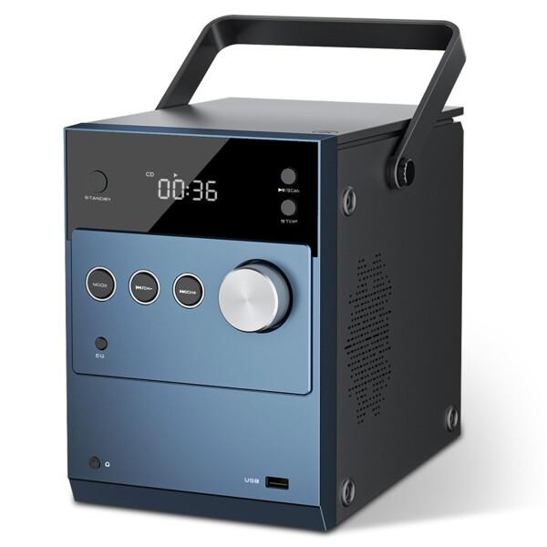 ポータブルCDプレーヤー 10W bluetooth対応/FMラジオ/MP3再生/USB/AUX入力/ヘッドフォンジャック/リモコン 内蔵充電池 電池長持ちタイプ CDプレーヤー コンパクト