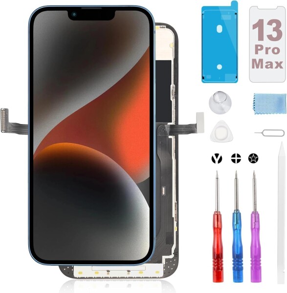 Beefix for iPhone 13 pro max 液晶パネル - 6.7インチ LCD 画面交換 13 pro max フロントパネル タッチパネル 修理 スクリーン フロントガラス 修理パーツ デジタイザ 修理工具付き-日本語?明書
