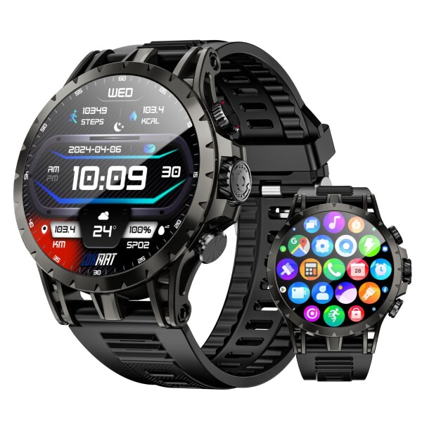 LOKMAT 4G SIMカード スマートウォッチ 1.508インチ AMOLEDスクリーン 3GB+32GB Android 8.1 スマートウォッチ メンズ レディース フィットネス アクティビティ トラッカー ウォッチ 回転カメラ WiFi GP