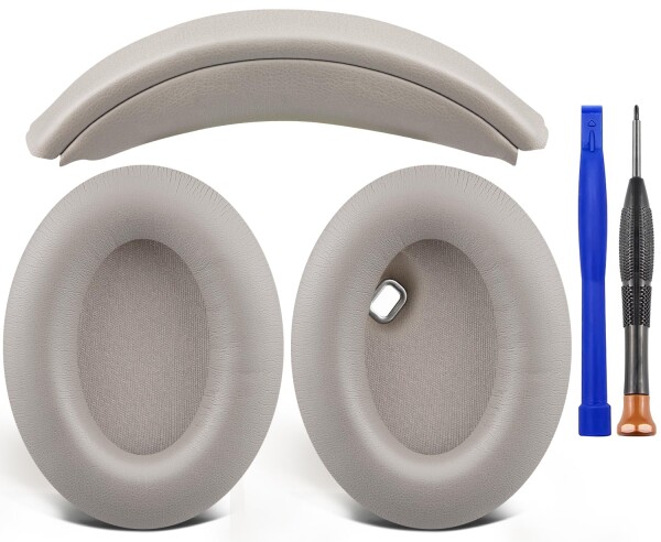 SOULWIT イヤーパッド + ヘッドバンド セット Sony WH-1000XM4 (WH1000XM4) Over-Ear 用 ヘッドセット 交換 キット ヘッドホン 替え パッド 劣化防止 クッション DIY ヘッドストラップパッド 修理 部品 (