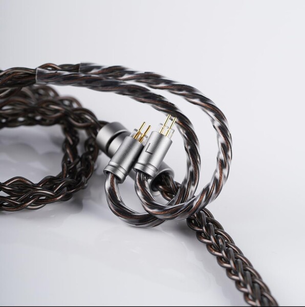 NICEHCK MoonDusk イヤホンリケーブル アップグレードケーブル qdc 2Pin 4.4mm 古河銅銀合金＋古河銅＋銀メッキ古河銅ミックス 交換用 イヤモニ 音質改善 濃い茶色 中低音寄り hifi 金属製コネク_8