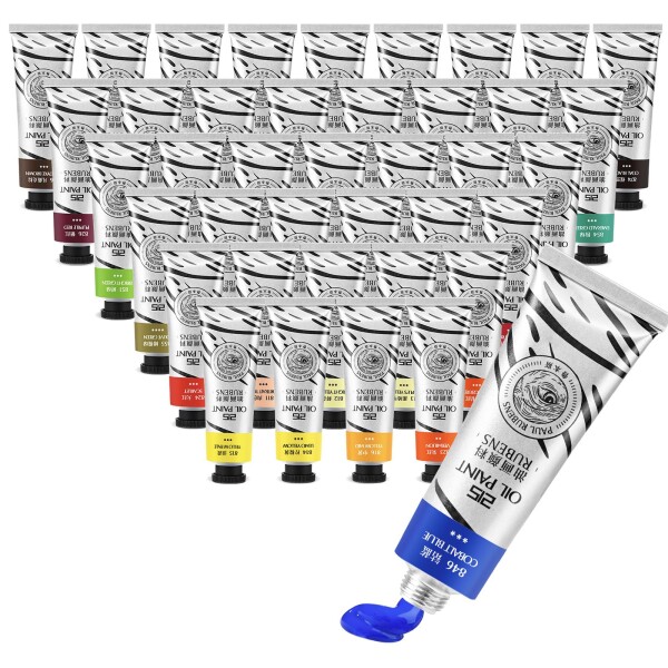 Paul Rubens (ポール・ルーベンス) オイルペイント 40色*50ml ラージチューブ プロフェッショナル油性塗料 高飽和 クリーミーな質感 一貫性 アーティスト/学生/初心者向け油性塗料