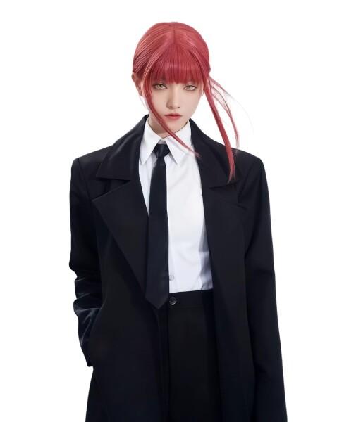 (乃宇撮) マキマ コスプレ デビルハンター ロングコート アニメ コスプレ衣装 ハロウィン 文化祭 パーティー 大人用 仮装 (ロングコート、マキマ、XL)_3