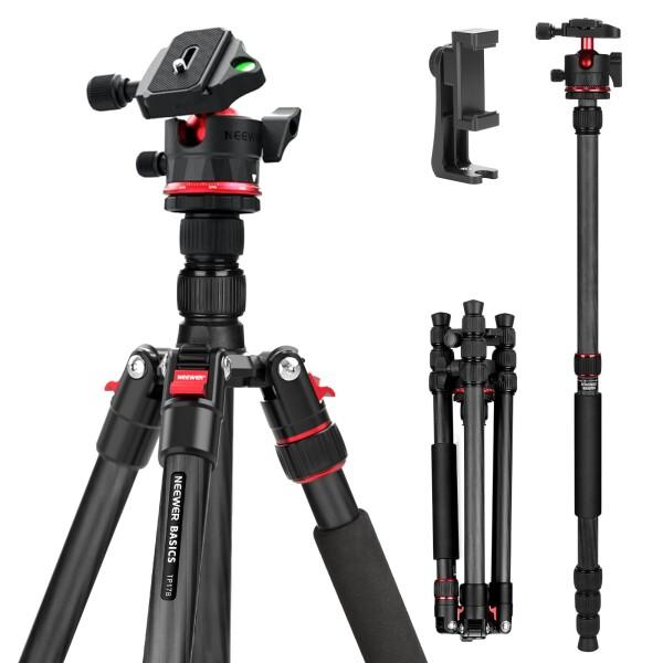 NEEWER BASICS 162cm カメラ三脚一脚 カーボン製 トラベル三脚一脚 