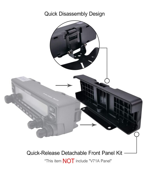 KENWOOD TM-V71（E/A）対応 クイックリリース式 リモートマウントキット フロントセパレーションケーブル付属 GABIL RADIO_2