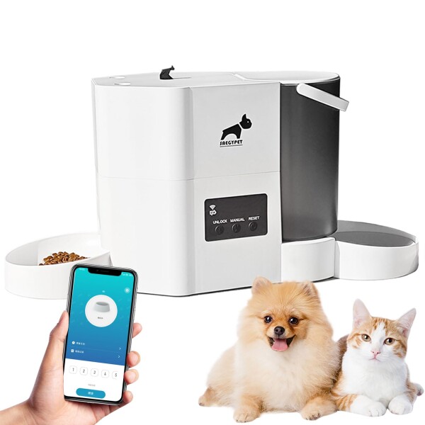 自動給餌器「SAEGYPET」2 in 1 自動給餌器3L大容量 給水器2L 猫 中小型犬用 1日10食 アプリ遠隔操作 定時定量 タイマー式 餌 2WAY給電 無制限置き場所 2.4GWi-Fi式 スマホ遠隔操作・操作簡単 お手_8