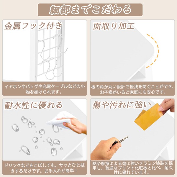 DEWEL 水槽台 幅65×奥行30×高さ65cm 総耐荷重約155kg 水槽スタンド 3段 中棚板高さ三段階調整可能 フック付き アジャスター付き 組立式水槽台 木製 ウッドデコスタンド 水槽 置く 台 ラック_4