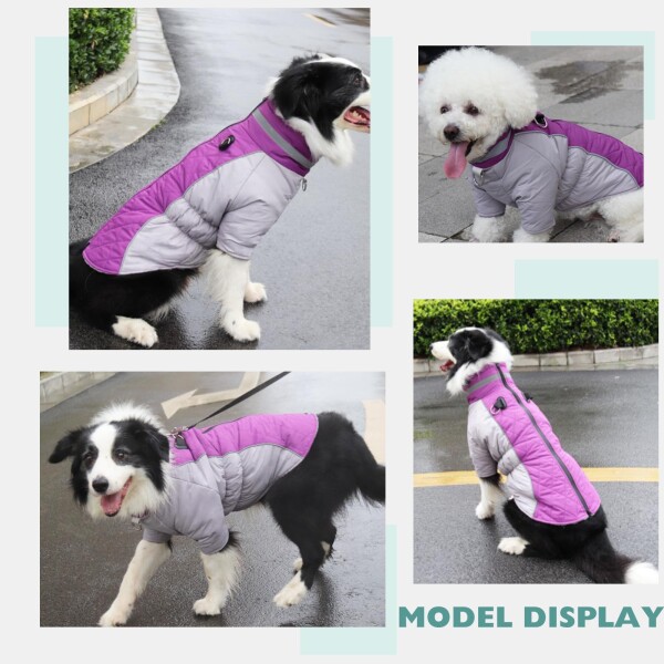 VanderHOME 犬服 冬 犬用コート 犬用ダウン ペット服 防水 冬服 ベスト ジャケット 犬洋服 ドッグウェア 着脱簡単 保温防寒 可愛い 暖かい 寒さ対策 雪?策 夜間反射 綿服 防風 軽量 お散歩_5