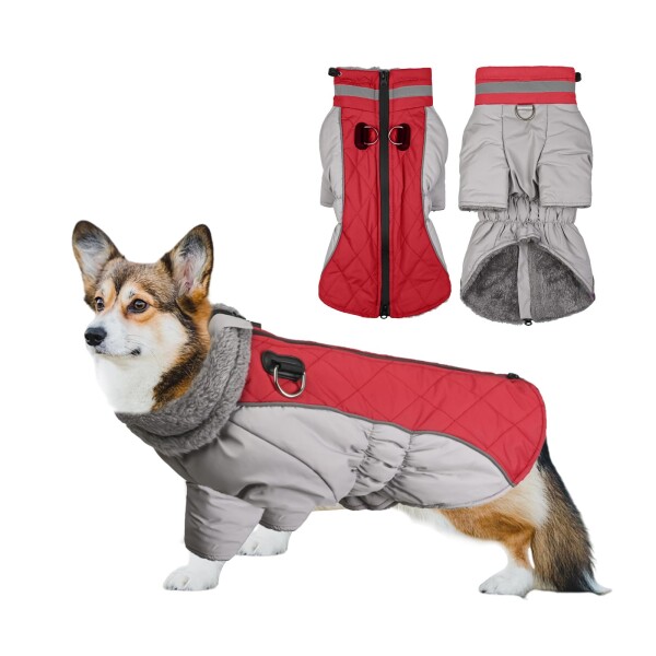 VanderHOME 犬服 冬 犬用コート 犬用ダウン ペット服 防水 冬服 ベスト ジャケット 犬洋服 ドッグウェア 着脱簡単 保温防寒 可愛い 暖かい 寒さ対策 雪?策 夜間反射 綿服 防風 軽量 お散歩