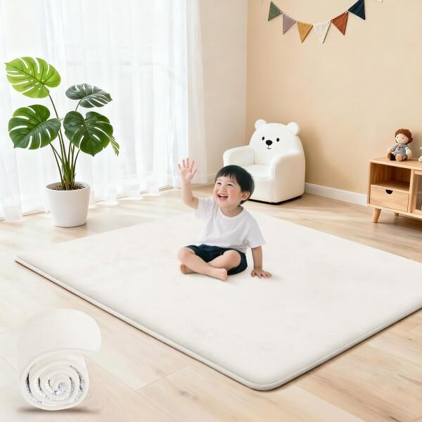 Huloosleep 極厚 プレイマット 厚手 3.5cm厚 防滑 防音 コーラルフリース 寝室 床暖房対応