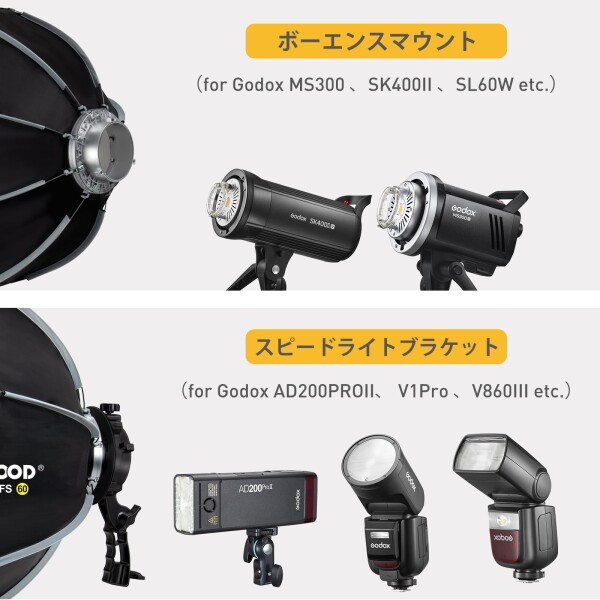LAPGOOD ブラック ソフトボックス 90 cm / 35.5 インチ、ハニカム グリッド付きクイックリリース折りたたみ式、S タイプ フラッシュ マウント、Bowens マウント、キャリング ケース、スタジオ_5