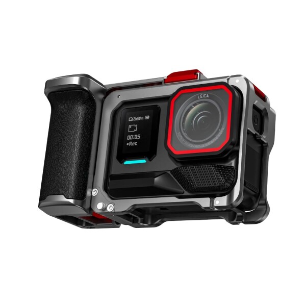 グリップキット Insta360 Ace Pro 2 / Ace Pro 対応 (ケージ付き), 拡張マウントバンドル with シャッターボタン クイックリリース コールドシュー, ハンドルホルダー アクセサリー