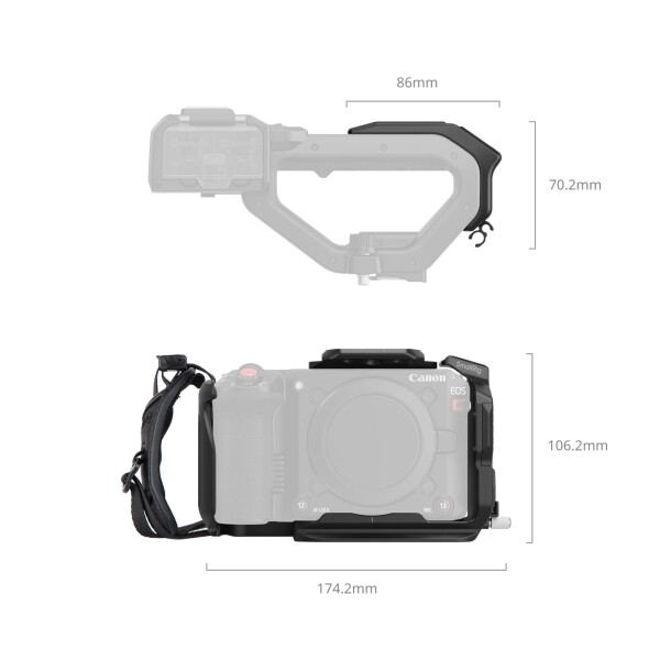 SmallRig C50用ケージキット Canonに対応 XLRハンドルエクステンション コールドシューマウント付きカメラケージ HDMIケーブルクランプ Arcaスタンド用クイックリリースプレート ハンドストラ_1