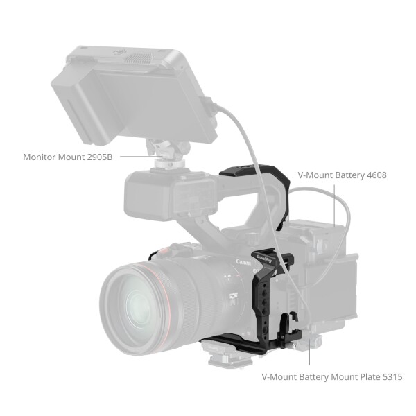 SmallRig C50用ケージキット Canonに対応 XLRハンドルエクステンション コールドシューマウント付きカメラケージ HDMIケーブルクランプ Arcaスタンド用クイックリリースプレート ハンドストラ_3