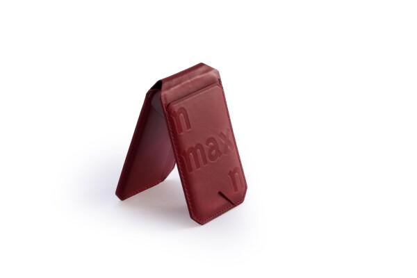 (n max n)(レッド)本革 牛革 ハンドメイド MagSafe対応