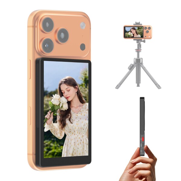 MAGEX iphone 17 自撮りモニター 4インチ 7.8mm 超薄型 スマホモニター magsafe対応 ワイヤレス接続 ミラーリング iphoneの画面をモニターに映す 背面モニター Vlog記録・ビデオ録画・ライブ配信・