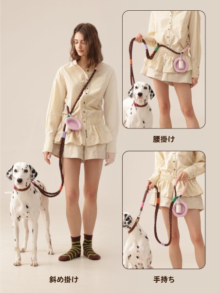 Maogoublue 犬用 リード PLUS 大型犬用 4WAY リード (150cm/耐荷重40kg) - 手持ち/肩掛け/腰掛け/P型 多機能ドッグロープ ｜引っ張り防止｜快適グリップ｜トレーニング・ジョギング・散歩用 (PLUS -_1