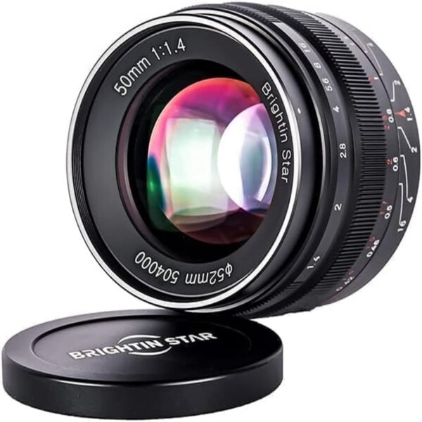 Brightin Star 50mm F1.4 大口径 標準レンズ MF 単焦点レンズ Canon キヤノン RFマウントに対応 APS-C ミラーレス用 Canon キヤノン カメラ EOS RP R R5 R7 R6 R3 R10 R50 R100 C70など RFマウント ミラーレスカメ