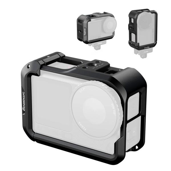 SMALLRIG カメラケージ DJI Osmo Action 6用 拡張インターフェース、コールドシュー、1/4インチ-20ネジ穴、クイックリリース、DJI Action 6用アルミニウムアクションカメラケージ、保護フレームケ